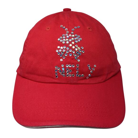 Nely Slideback Hat Red One Size Adjustable Rhinestone Faded Glory - Picture 1 of 9